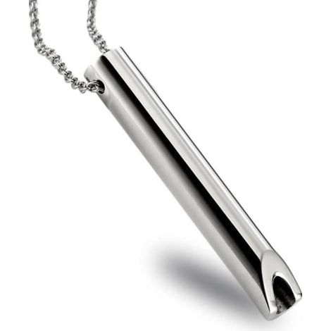 Collier de respiration anti-stress - Anti Tabac - Gris - Matériau en acier inoxydable - Soulagement de l'anxiété (1/4)