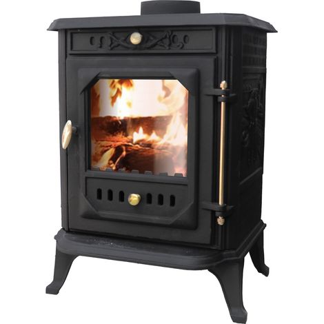 7KW Multifuel Stove Log Burner Fireplace Cast Iron Defra Approved Eco Design