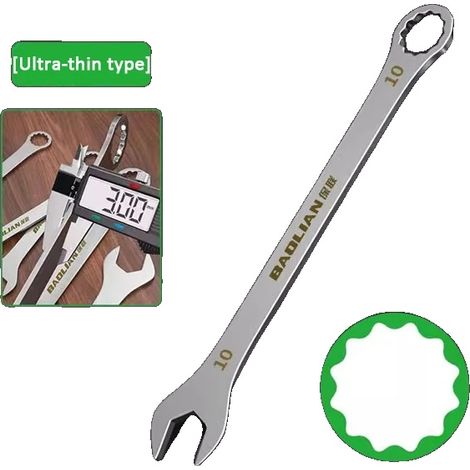Ringmaulschlüssel, Dual-Purpose-Design, ultradünne Bauweise, 10MM (1/2)
