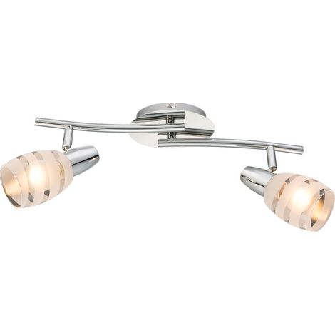 Plafonnier Luminaire Éclairage Métal Chrome Verre Taches Chambre À Coucher Mobile