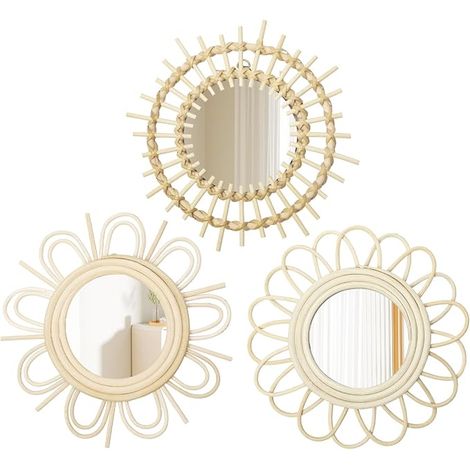 Mirror Boho Wall Mounted Boho Style Bathroom Entryway Living Room Bedroom (1/5)