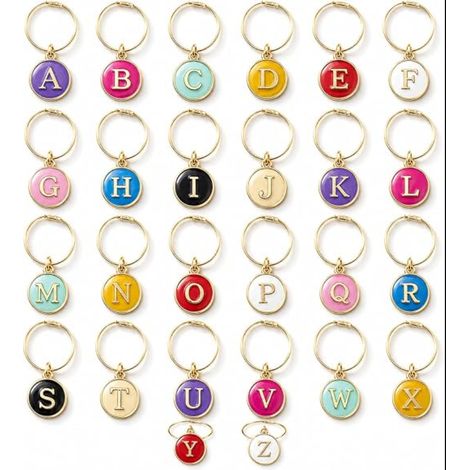 Pendentifs Alphabet avec Anneaux pour Verres à Vin, Marqueurs de Verre Réutilisables pour Soirée et Dégustation, Charms d'Identification pour Verres à Pied, pour Anniversaire et Mariage (1/5)