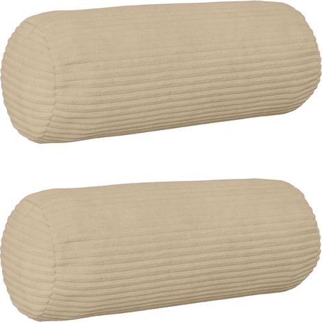 vidaXL Cushion Cover 2 pcs HEERLEN Taupe 脴 15 x 40 cm Corduroy (1/5)