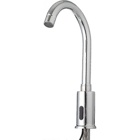 Robinet de cuisine automatique avec capteur infrarouge en alliage de zinc, sans contact, robinet unique pour eau froide, montage en B