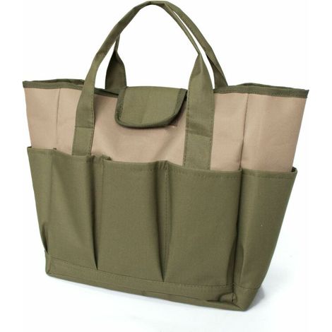 Sac à outils en tissu Oxford, de couleur verte et kaki, ajustable, pour le jardinage, la floriculture, la taille et les travaux manuels.-AquaForge (1/5)
