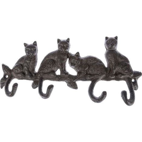 Appendiabiti da parete in ghisa – motivo gatto (1/4)