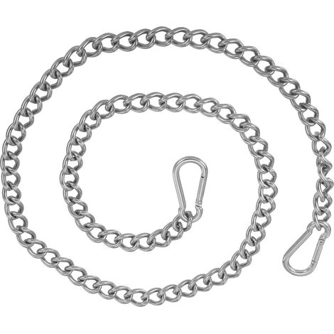 Chaîne de verrouillage de portail 1000 mm, argent, 1 pièce en acier inoxydable 304 pour étal, grange, armoire, clôture, hamac, cage pour animaux domestiques (1/5)