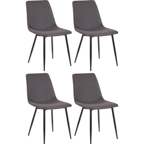 4er Set Esszimmerstühle Telde Stoff dunkelgrau