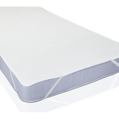 Protège-Matelas Plat à Elastiques Blanc 90 x 200 cm - Imperméable alèse enduite 2 couches barrière anti-humidité (1/4)
