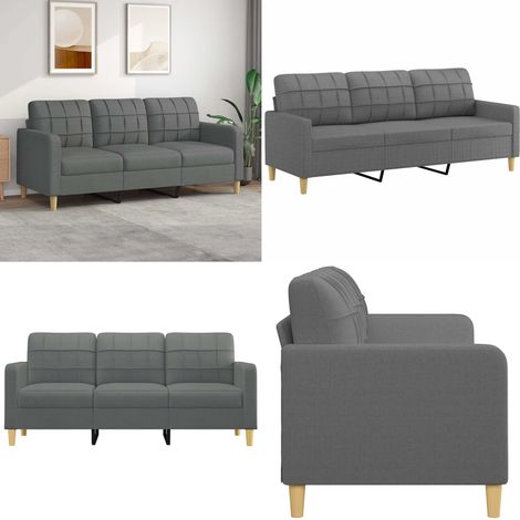 3-Sitzer-Sofa Dunkelgrau 180 cm Stoff - 3-Sitzer-Sofa - Wohnlandschaft - Grau Sofa - Couchtisch - Gemütliches Sofa - Home & Living (1/5)
