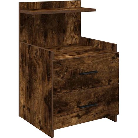 Maison Exclusive - Nachttisch mit 2 Schubladen Räuchereiche 40x36