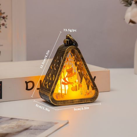 Décorations de Noël, veilleuse vintage, cadeau lumineux, décoration de vitrine, ornement de bureau, lampe bougie imprimée(Y127) (1/5)