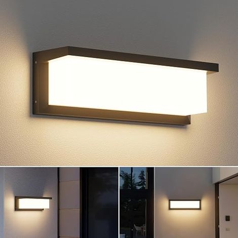 36W 3000K 3500LM IP65 Waterproof Outdoor LED Wall Light Indoor Outdoor Patio Balcony Black (1/5)