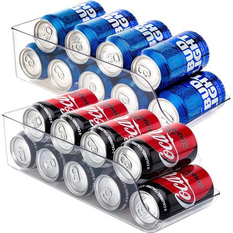Support Pour Canettes - 13,5 x 5,5 x 3,75 Pouces - Plastique Transparent Sans BPA - Pour Réfrigérateur Cuisine Armoire et Étagère - 1 Pièce