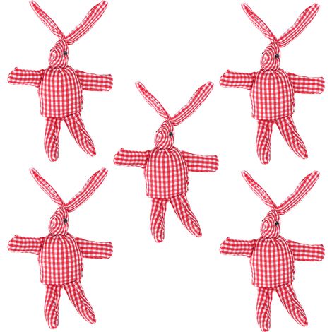 5 Pièces Petits Lapins Peluches Décorations Mignonnes Ornements d'Animaux pour Sacs à Dos et Accessoires (1/5)