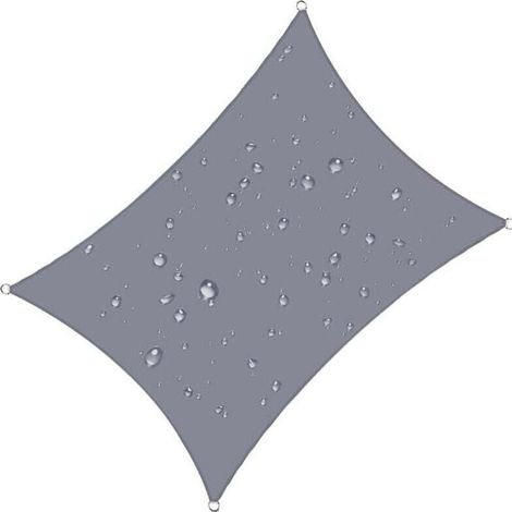 Voile d\'ombrage rectangulaire 4x5 m Impermable Anti 93% UV rsistant l\'eau Protection Contre Le Vent Polyester avec Protection UV pour Jardin terrasse Camping Gris