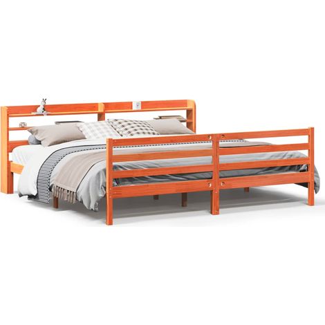 Maison Exclusive - Letto senza Materasso Marrone Cera 200x200 cm in Legno di Pino