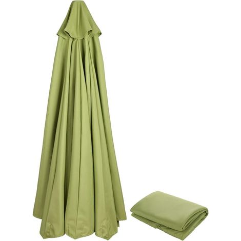 Toile de rechange pour parasol de jardin, parasol de table, parasol d'extérieur, 3 m, 6 baleines, vert (1/5)
