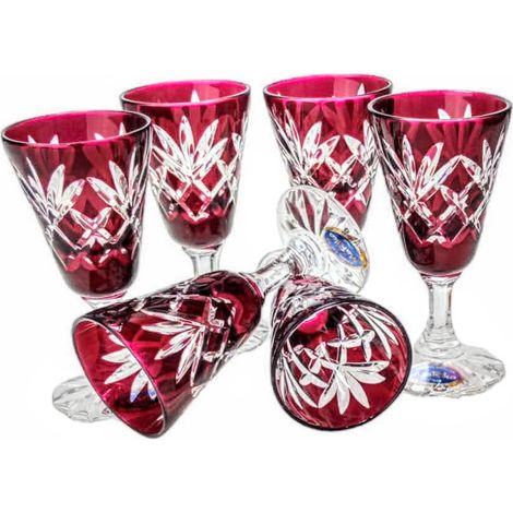 Vasos de vodka Ruby Crystal de 40 ml con diseño de piña (1/5)