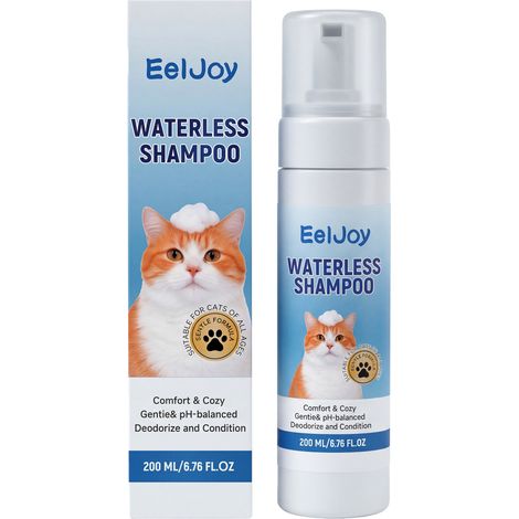 Shampoing pour chat sans rinçage, nettoyant en douceur pour les animaux et laissant leur pelage lisse et sans odeur. Solution nettoyante pratique sans eau – 200 ml -- BIEMMEDUE (1/5)
