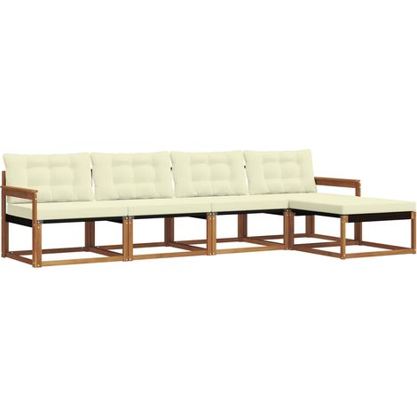 vidaXL Outdoor Sofa Set 5 pcs Natural and Cream (1/5)