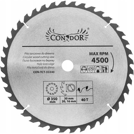 Hoja de sierra circular drelcondor metálica 350 mm 40 dientes (1/2)