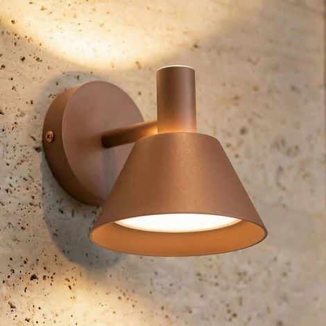 [GEBRAUCHT] B-Ware Lucande Außenwandleuchte Tabena LED Gartenleuchte Lampe braun IP54 16x17,5cm (1/2)