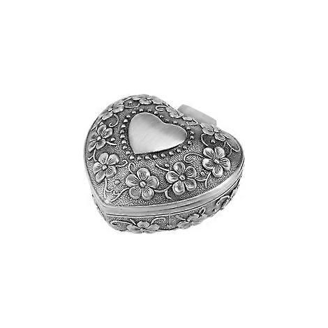 Vintage-Schmuckkästchen aus Metall mit Blumenmuster, ideal zur Aufbewahrung von Schmuck, Kosmetikartikeln und Geschenken.