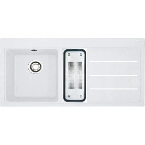 Lavello cucina 2 vasche Franke TFF651 Mythos Fusion da incasso bianco 100x50.5 cm. gocciolatoio destro (1/2)