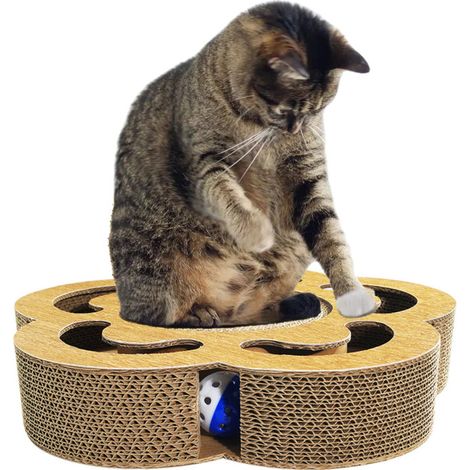 Griffoir pour chat, boîte de jeu en carton ondulé pour chats d'intérieur, s de formes variées pour lutter contre l'ennui