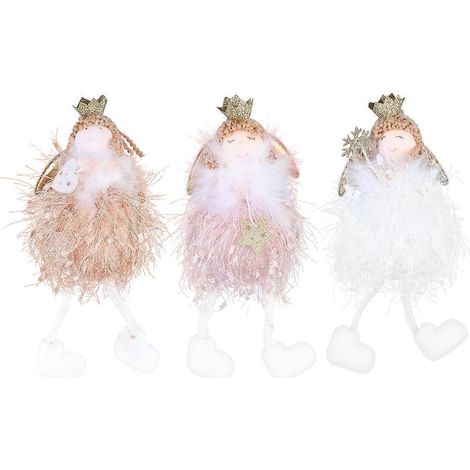 Lot de 3 adorables pendentifs anges à suspendre au sapin de Noël-17.00X5.00X5.00CM (1/3)