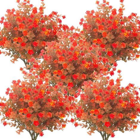 Eucalyptus Artificiel - 35 cm - Plastique Résistant aux UV - Pour Intérieur et Extérieur - Lot de 6 (1/5)