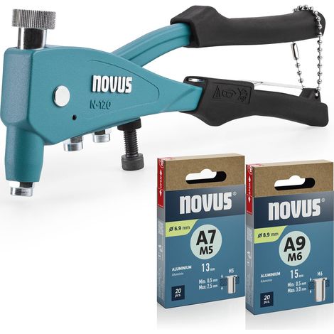 Pinces à écrous aveugles N-120 avec 40 écrous en aluminium