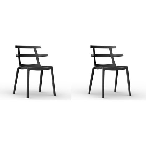 Set 2 sillas interior, exterior negro TOKYO Resol