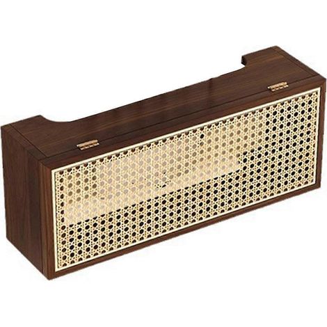 Vintage, massive Wandaufbewahrungsbox aus Rattan zur Aufbewahrung eines WLAN-Routers (1/5)