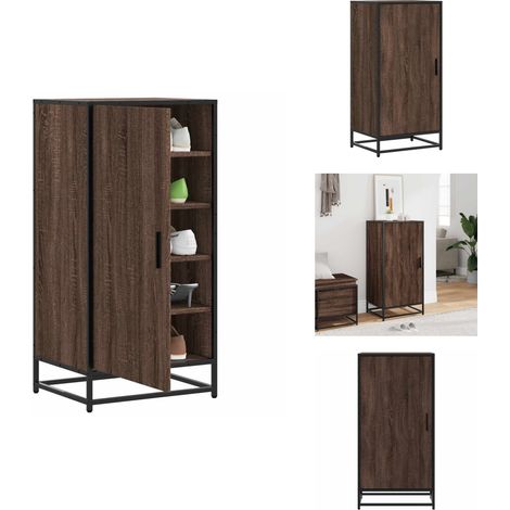 Étagère à chaussures chêne marron 48x38x97,5 cm bois ingénierie - Étagère À Chaussures - Étagères À Chaussures - Rangement De Chaussures - Armoire À Chaussures (1/5)