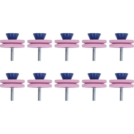 Ortviai Aiguisoir pour Lame de Tondeuse à Gazon – 10 Pièces en Corindon Double Couche, Universel pour Perceuse Électrique ou Manuelle (1/5)