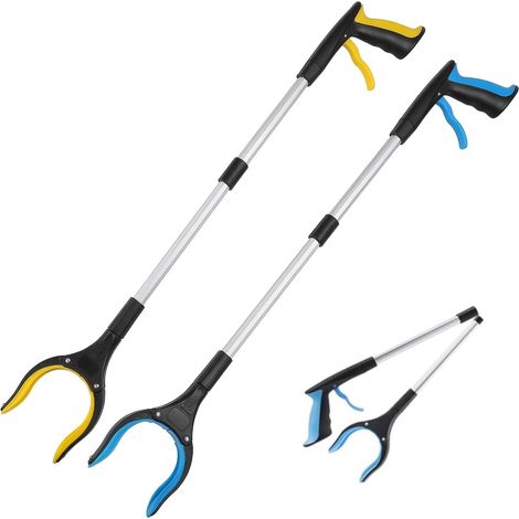 2 Pince de Préhension Pliable avec Embout Magnétique et Pivotante à 360° 83cm Outil de Ramassage Colorées en Alliage d'Aluminium Pliable 41,5cm Évite de se Pencher Pour Nettoyer Jardin Et Maison (1/5)
