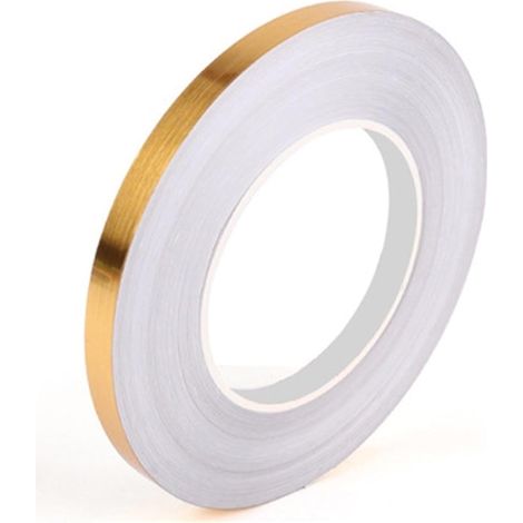 Polyesterfolienband 10 mm x 50 m, gebürstetes goldfarbenes Spiegelklebeband zum Hervorheben von Details, grafischen Wänden, Bootsdekoration, Wänden
