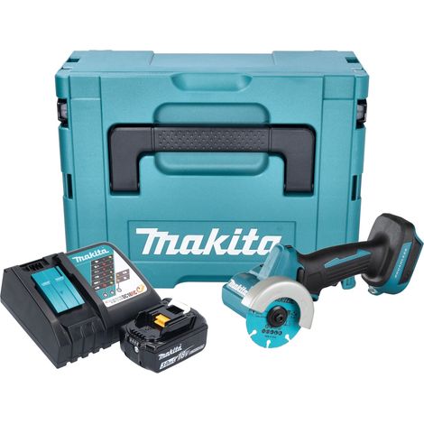 Amoladora angular sin cable Makita DMC 300 RF1J 18 V 76 mm sin escobillas + 1x batería recargable 3,0 Ah + cargador + Makpac