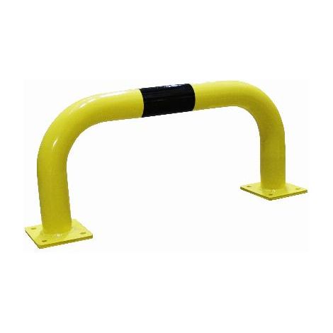 Stahlschutzbügel Ø76mm VISO - gelb und schwarz - 750 x 350 mm - 4-Loch-Befestigungsplatte - BAR3575NJ