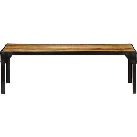 Maison Exclusive - Couchtisch Raues Massives Mangoholz und Stahl (1/5)
