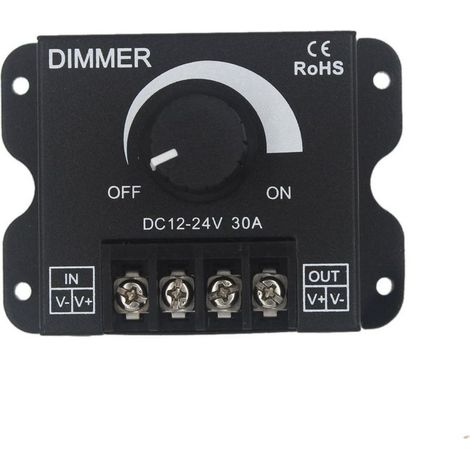 Controlador de atenuación LED 12V 24V 30A PWM 360W para tiras LED o luces LED (1/5)