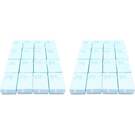 Cajas de regalo de papel para joyería (32 unidades) para exhibición de joyas, relojes pequeños y collares (azul cielo) (1/4)