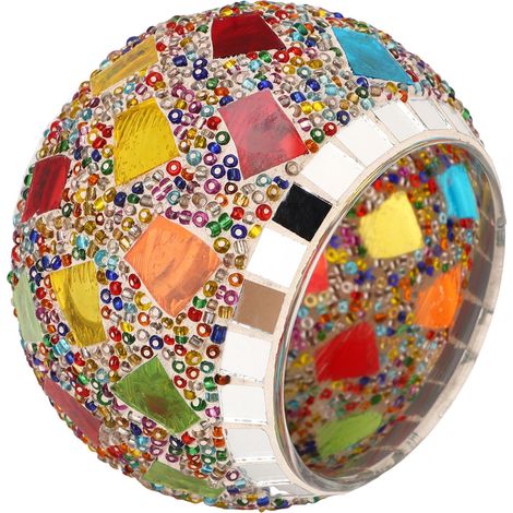 Bougeoir sphérique en verre style romantique européen pour décoration de table chic (1/5)
