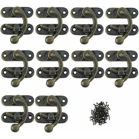 Chiusura per album di scrapbooking, confezione da 12 fermagli robusti in metallo, cerniere per piccole scatole in legno, fibbie antiche per portagioie, chiusure estetiche (1/5)