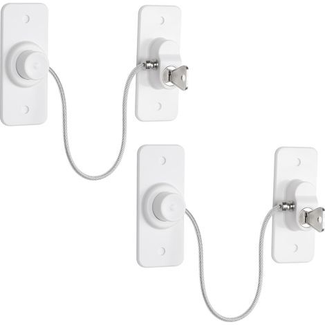 Set mit 2 Fenstersicherungen für PVC-Fenster, selbstklebend, ohne Bohren, Fensterbegrenzer mit Schlüssel, kindersicher, für Haustiere geeignet, einfach zu montieren (1/5)