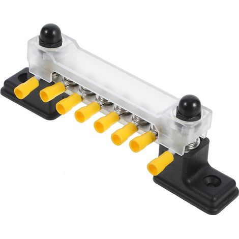 150A 48V Electrical Distribution Block, Stable Current Transmission and High Capacity, 6-Terminal Brass Busbar for Yachts and Motorhomes (1/5)