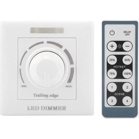 Variateur d'intensité LED, 220V 200W avec Télécommande Infrarouge Gradateur LED Interrupteur Universel Variateur de Lumière Button Interrupteurs Gradateur Commutateur, (1/4)