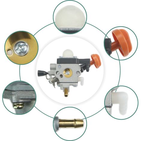 Carburetor for brushcutter 4180-120-0617, compatible with Stihl models FS131, FS131R and HT131--DTEKGAZ